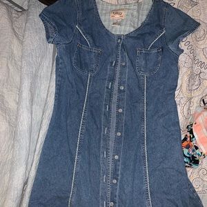 Woman’s denim dress.